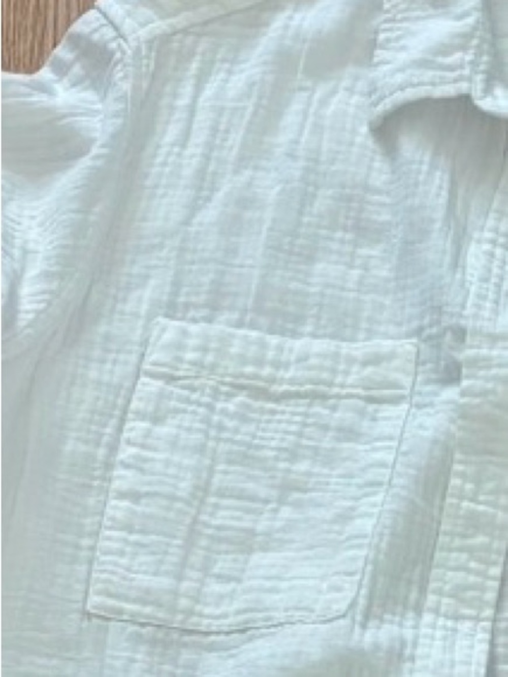 Gap Crinkle Gauze Button Down Shirt White Oversized Cotton NWOT L - Picture 5 of 6